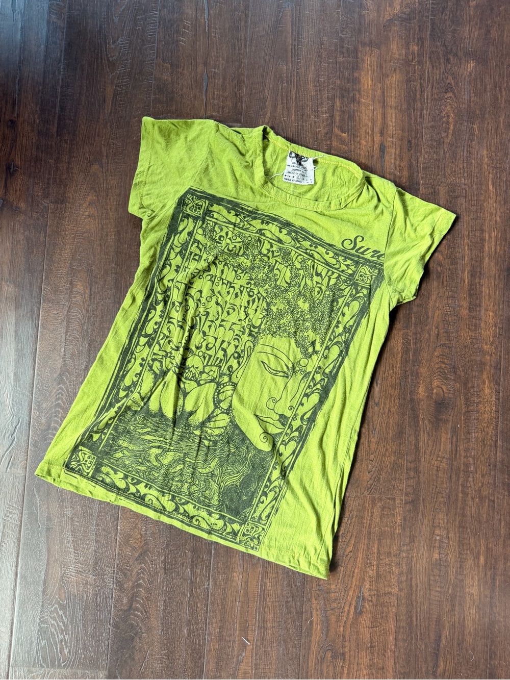 Women's Short Sleeve Graphic Tee in Lime Green